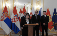 13. februar 2020. Predsednica Gojković na završetku proširenog sastanka predsednika parlamenata Slavkovske grupe pod nazivom „Proširenje EU: podrška procesu integracije“